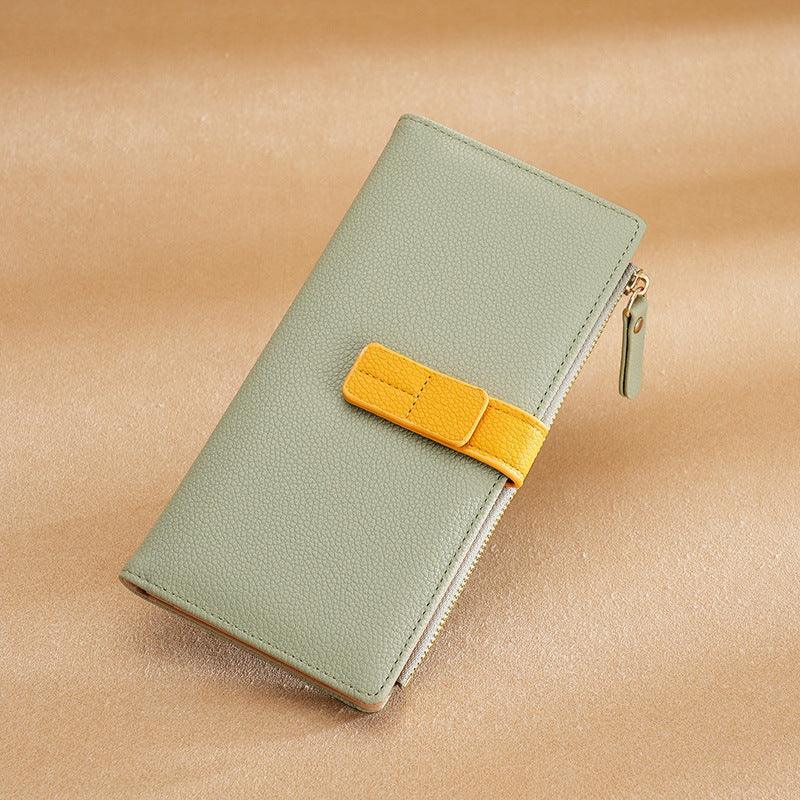 Long Multiple Card Slots Zipper Bag Buckle Korean Style High Sense Women's Wallet - DanaFashionstore