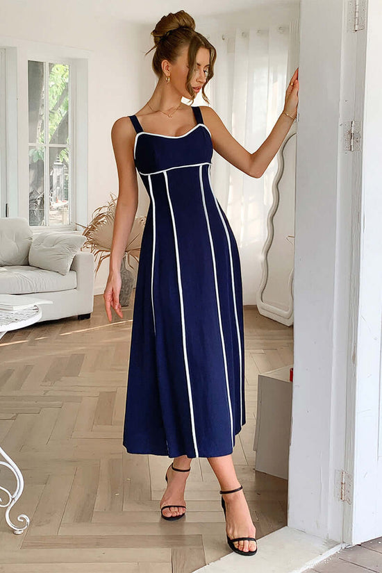 European And American Leisure Vacation Style Seaside Atmosphere Sling Dress $59.90 Dana Fashion Color: Apricot Size: L Women's clothing Product information: Pattern: solid color Skirt type: suspender skirt Color: apricot, green, brick red, navy blue Waist