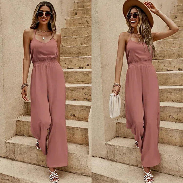 Loose Strap Tube Top Jumpsuit 2026 - High-End Drape Jumpsuit - DanaFashionstore