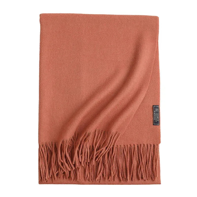 New Solid Color Wool Long Beard Warm Tassel Scarf Thick - DanaFashionstore