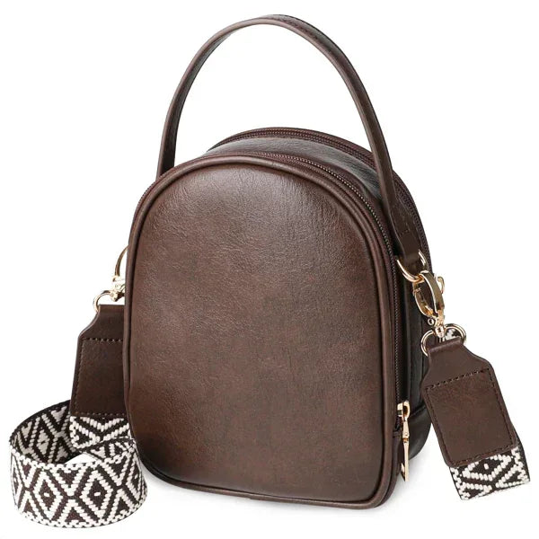 Small Crossbody Bag For Women With Handle And Adjustable Strap, Cell Phone Purse Cross Body With 2 Zipper Pockets-Coffee - DanaFashionstore