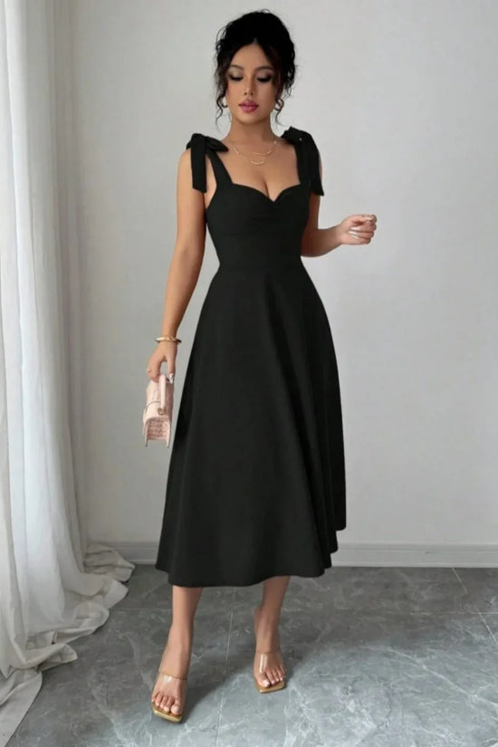 Lace-up Waist-cinching Maxi Dress - DanaFashionstore