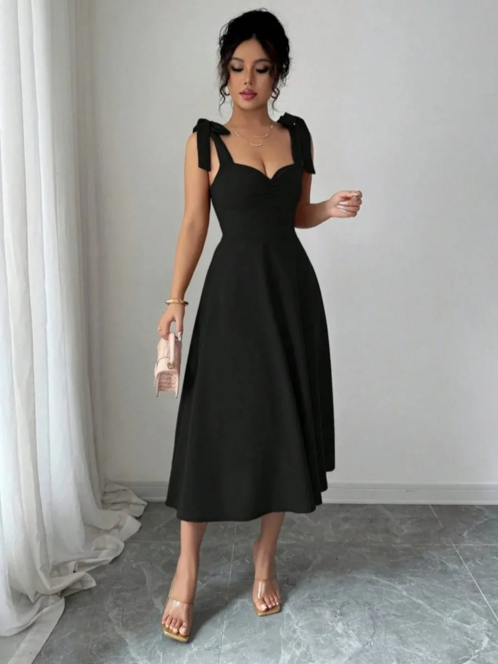 Lace-up Waist-cinching Maxi Dress - DanaFashionstore