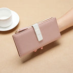 Long Multiple Card Slots Zipper Bag Buckle Korean Style High Sense Women's Wallet - DanaFashionstore