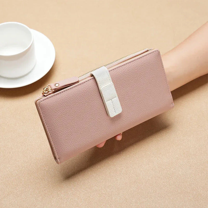 Long Multiple Card Slots Zipper Bag Buckle Korean Style High Sense Women's Wallet - DanaFashionstore
