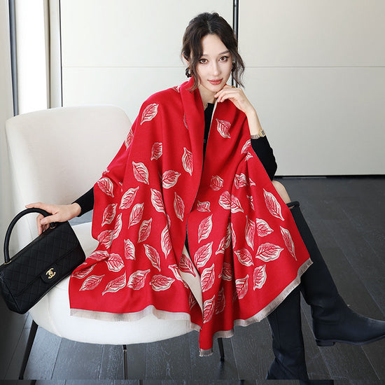 Female Versatile Fashion Thickened Warm Cashmere Scarf