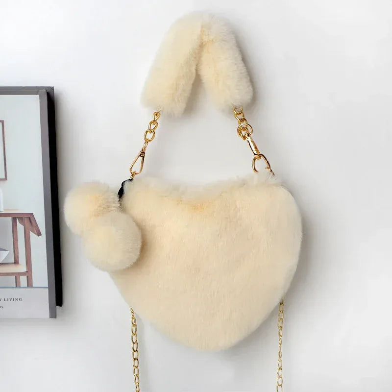 Love Bags Soft Plush Handbags Women Valentine's Day Party Bag - DanaFashionstore