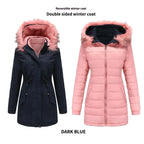 Double-Sided Detachable Fur Collar Quilted Parka 2026 - Versatile Winter Coat - DanaFashionstore