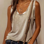 Block Edge Decor Casual Tank Top - DanaFashionstore