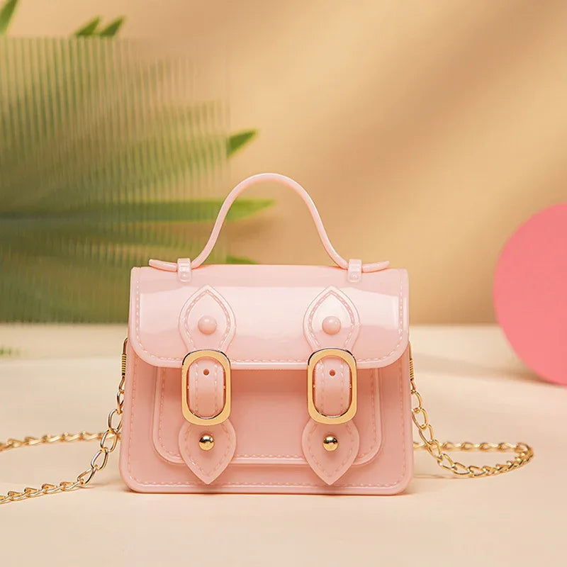 Children's Jelly Bag Rhombic Chain Pearl Handbag - DanaFashionstore
