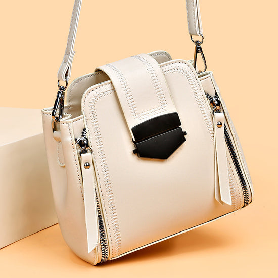 Elegant Lady Soft Leather Textured Small Handbag - Dana Fashion