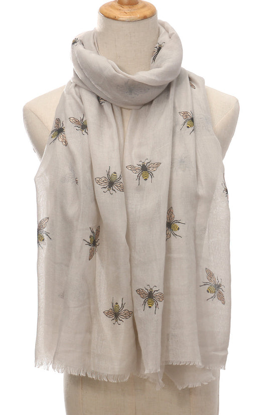 Bee Print Women's Neck Warmer Travel Sun Protection Shawl