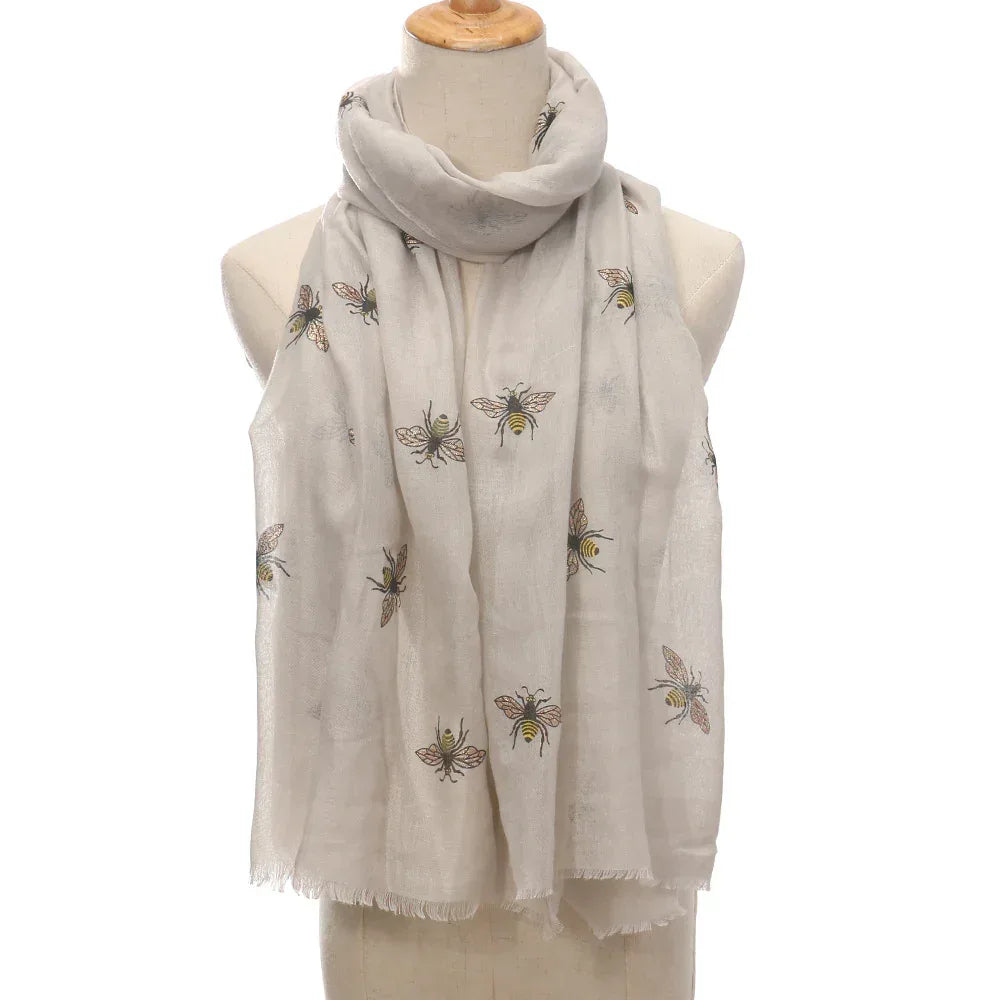 Bee Print Women's Neck Warmer Travel Sun Protection Shawl - DanaFashionstore