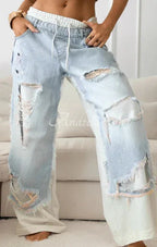 Fashion Ins European And American Street Stitching Pants - DanaFashionstore