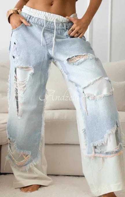 Fashion Ins European And American Street Stitching Pants - DanaFashionstore