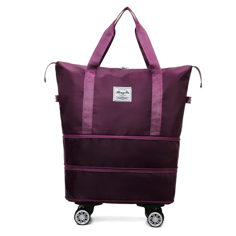 New Universal Wheel Travel Bag With Double-layer Dry And Wet Separation Fitness Yoga Shoulser Bags Sports Fitness Large Capacity Handbag Women - DanaFashionstore