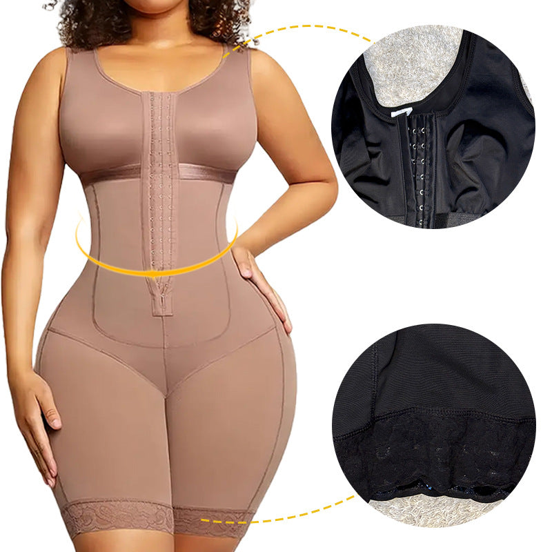 Plus Size One-piece Thin Breasted Belly Contracting Hip Lift Body Shaping Corset - Dana Fashion