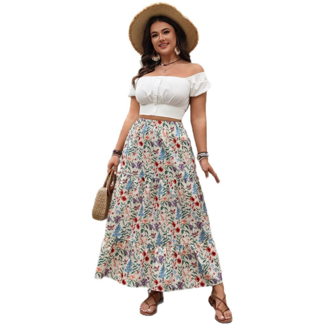 Women's Fashionable Personalized Floral Pastoral Skirt - Dana Fashion