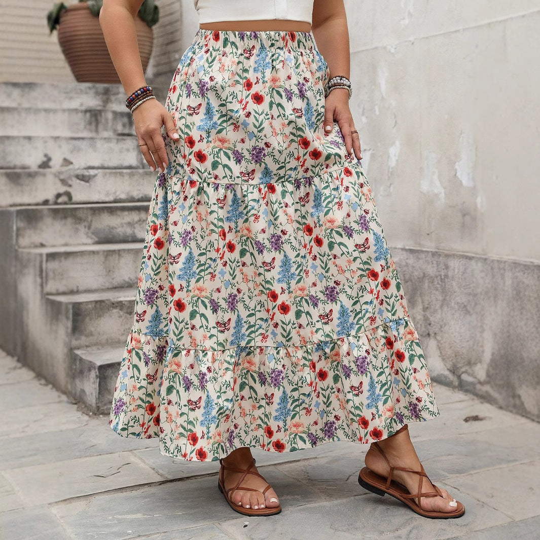 Women's Fashionable Personalized Floral Pastoral Skirt - Dana Fashion