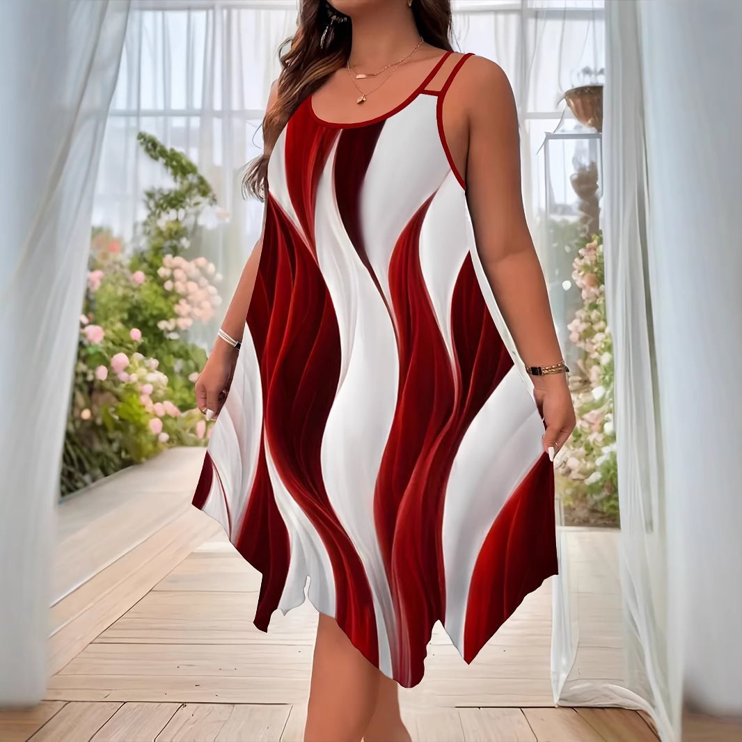 Fashion Double-shoulder Strap Printed Women's Dress - Dana Fashion