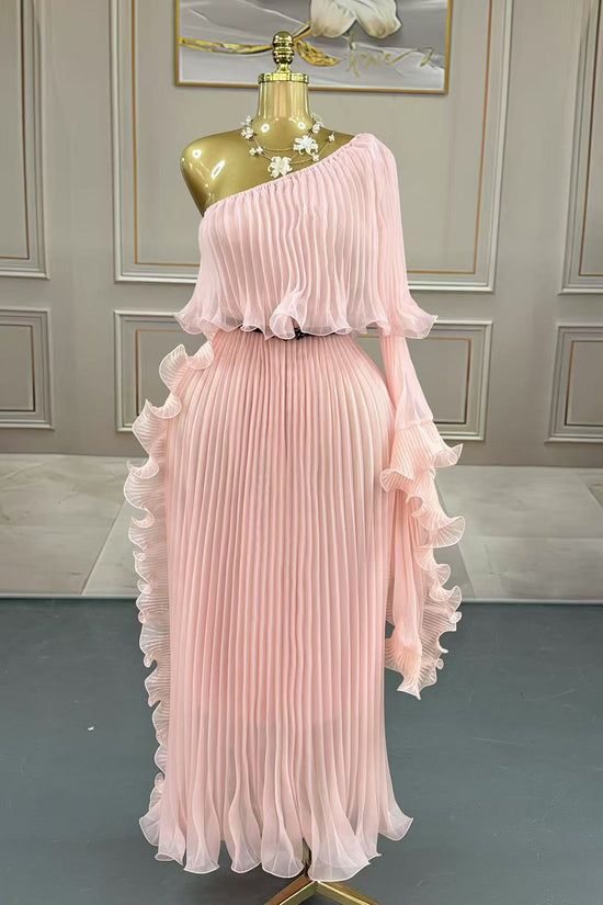 Fashionable One-shoulder Elegant Evening Dress - Dana Fashion