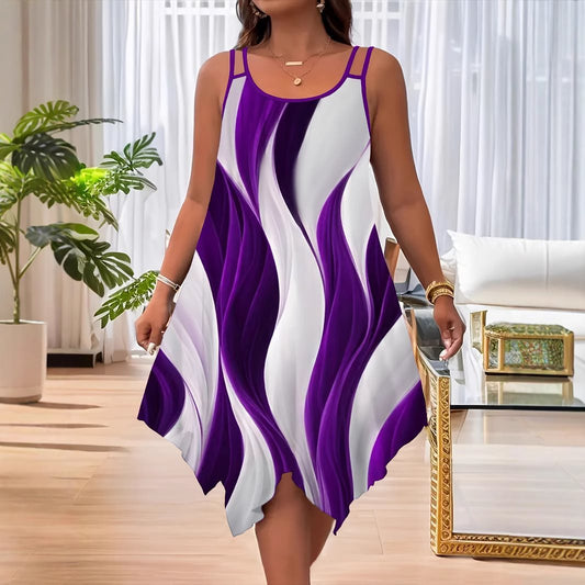 Fashion Double-shoulder Strap Printed Women's Dress - Dana Fashion