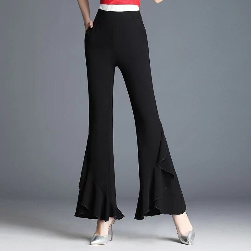 Spring And Summer New High Waist Black Bell-bottoms - Dana Fashion