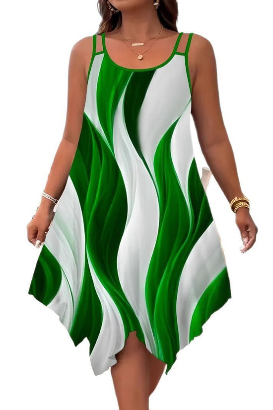 Fashion Double-shoulder Strap Printed Women's Dress - Dana Fashion