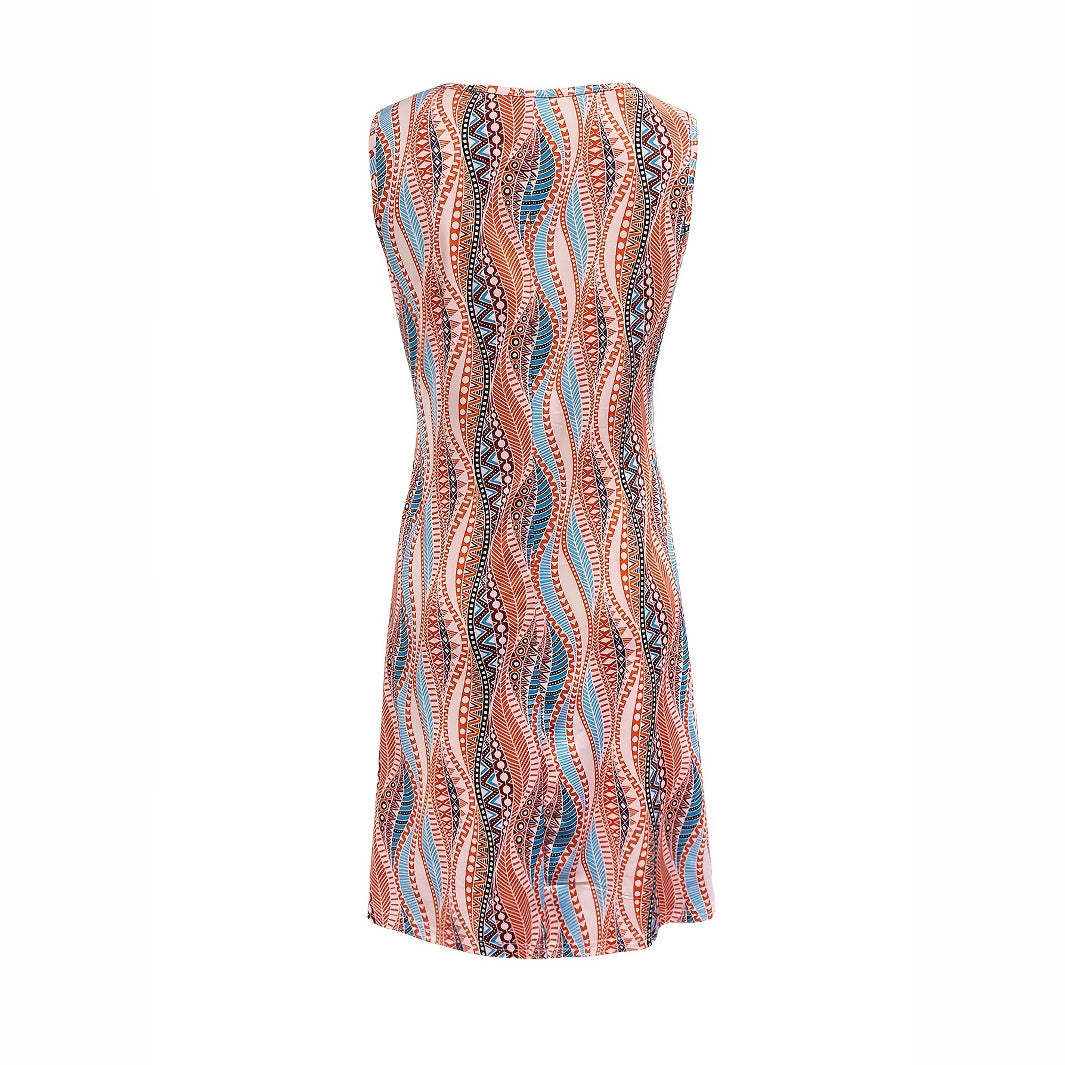 Women's 3D Digital Printing Sleeveless Round Neck Loose Dress - Dana Fashion