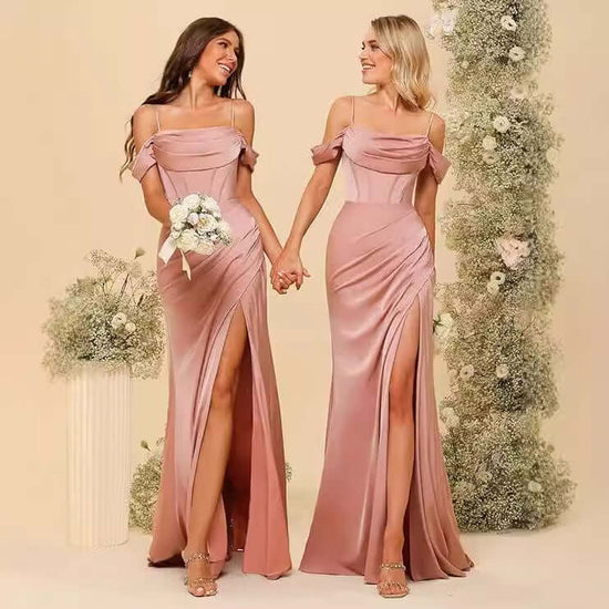 Off-the-shoulder Satin Bridesmaid Corset Ball Gown $138.96 Dana Fashion Color: Black Size: US10 Women's clothing Product information: Color: Dusty Rose, royal blue, navy blue, orange, emerald green, pink, olive green, black, red, gray, burnt orange, gold,
