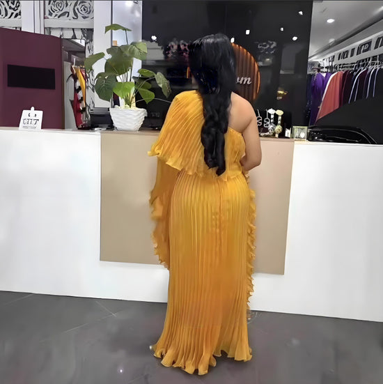 Fashionable One-shoulder Elegant Evening Dress - Dana Fashion