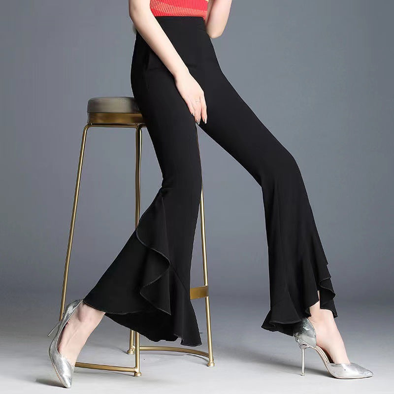Spring And Summer New High Waist Black Bell-bottoms - Dana Fashion