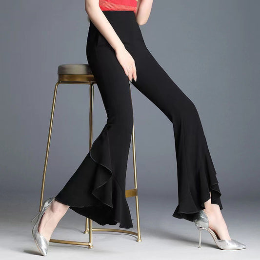 Spring And Summer New High Waist Black Bell-bottoms - Dana Fashion