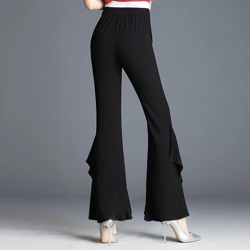Spring And Summer New High Waist Black Bell-bottoms - Dana Fashion
