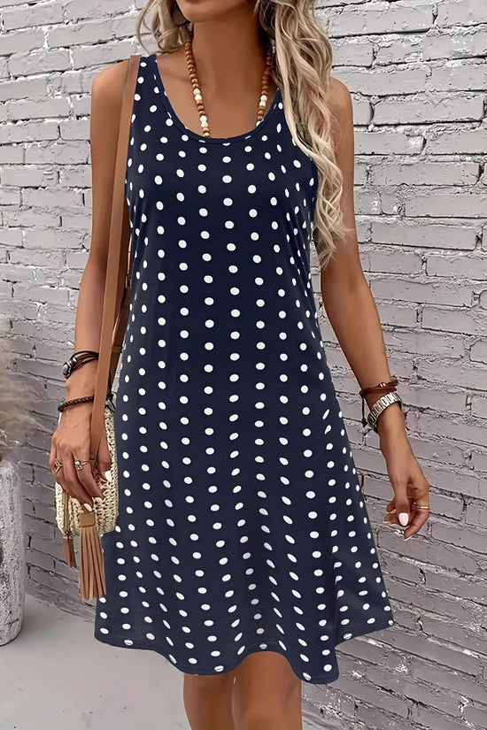 Women's 3D Digital Printing Sleeveless Round Neck Loose Dress - Dana Fashion
