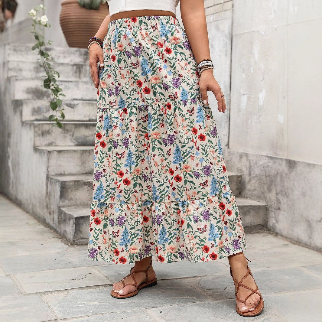Women's Fashionable Personalized Floral Pastoral Skirt - Dana Fashion