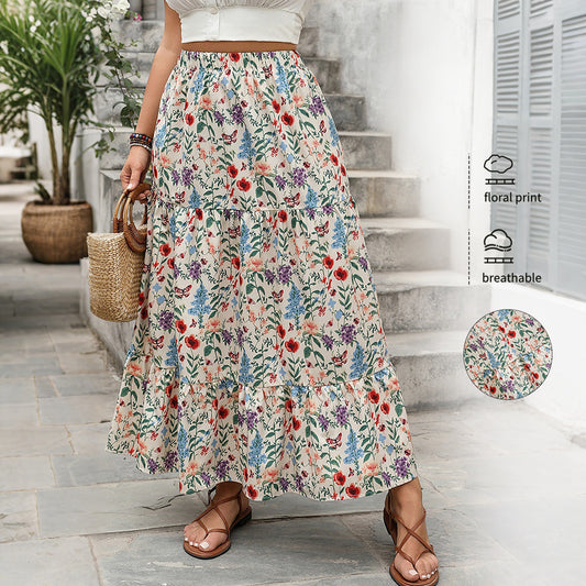 Women's Fashionable Personalized Floral Pastoral Skirt - Dana Fashion
