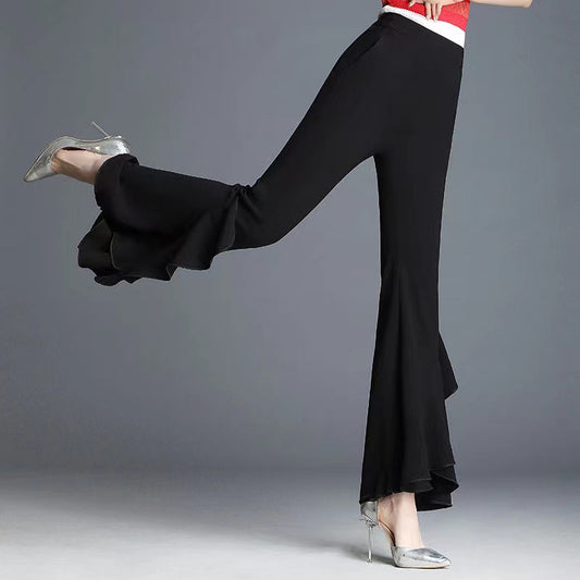 Spring And Summer New High Waist Black Bell-bottoms - Dana Fashion