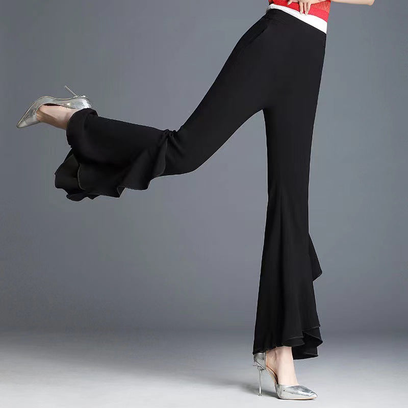 Spring And Summer New High Waist Black Bell-bottoms - Dana Fashion