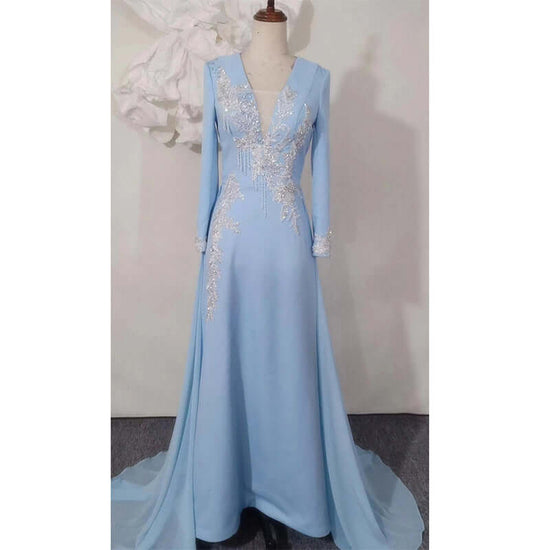 Light Luxury Minority Temperament Long Sleeve Performance Costume $178.96 Dana Fashion Color: Blue Size: L Women's clothing Product information: Fabric name: Polyester Color: blue Sleeve type: regular sleeve Waist type: high waist Size: S,M,L,XL,XXL Appli