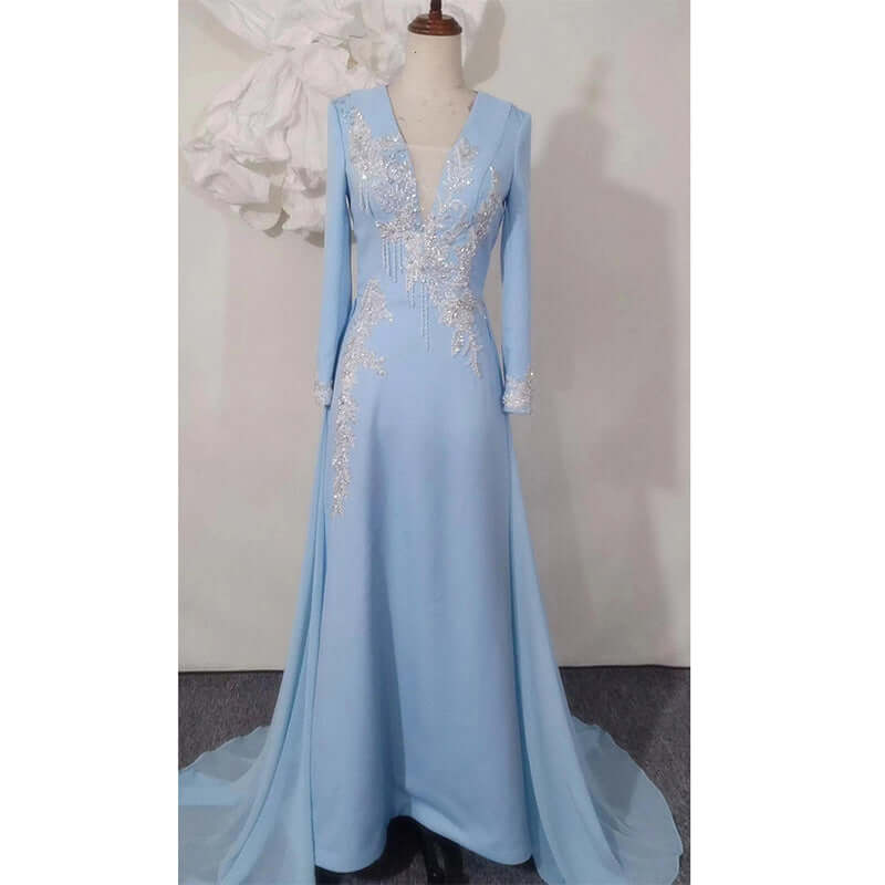 Light Luxury Minority Temperament Long Sleeve Performance Costume $178.96 Dana Fashion Color: Blue Size: L Women's clothing Product information: Fabric name: Polyester Color: blue Sleeve type: regular sleeve Waist type: high waist Size: S,M,L,XL,XXL Appli