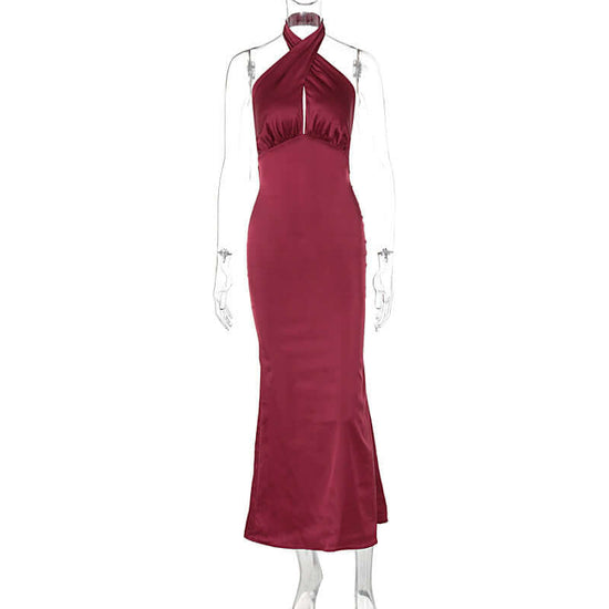 Summer Fashion Elegant Backless Sleeveless Dress $29.04 Dana Fashion Color: Wine Red Size: L Women's clothing Product information: Pattern: solid color Skirt-type: One-Step skirt Color: blue, wine red, blue in stock Waist Type: Mid waist Size: S,M,L Style