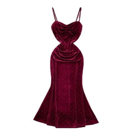 Women's Sexy Socialite Pleated Waist Tight Suspender Dress $65.99 Dana Fashion Color: Black Size: L Women's clothing Product information: Color: black, wine red Waist type: high waist Size: M,L Skirt length: mid-length skirt Style: pullover Main fabric co
