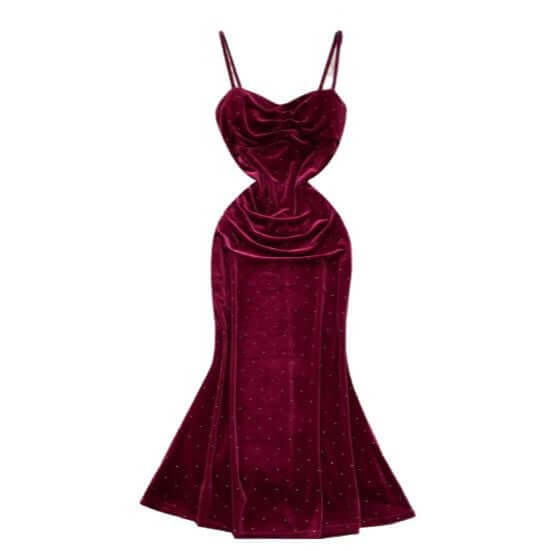 Women's Sexy Socialite Pleated Waist Tight Suspender Dress $65.99 Dana Fashion Color: Black Size: L Women's clothing Product information: Color: black, wine red Waist type: high waist Size: M,L Skirt length: mid-length skirt Style: pullover Main fabric co