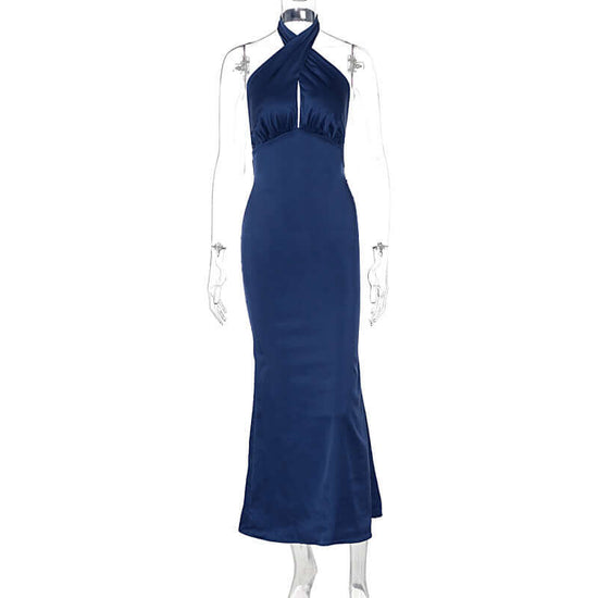 Summer Fashion Elegant Backless Sleeveless Dress $29.22 Dana Fashion Color: Blue Size: L Women's clothing Product information: Pattern: solid color Skirt-type: One-Step skirt Color: blue, wine red, blue in stock Waist Type: Mid waist Size: S,M,L Style typ