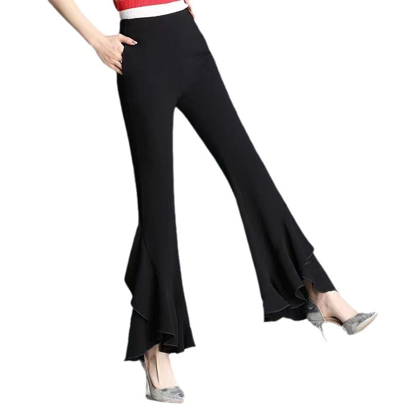 Spring And Summer New High Waist Black Bell-bottoms - Dana Fashion