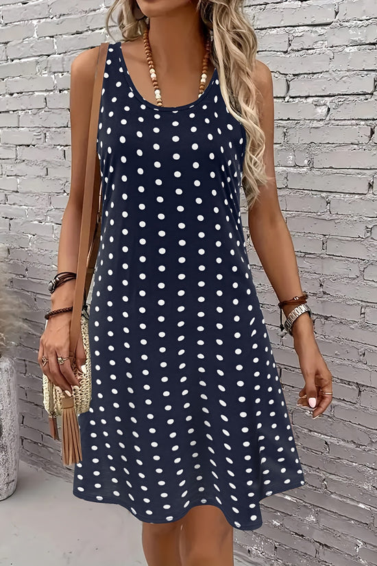 Women's 3D Digital Printing Sleeveless Round Neck Loose Dress - Dana Fashion