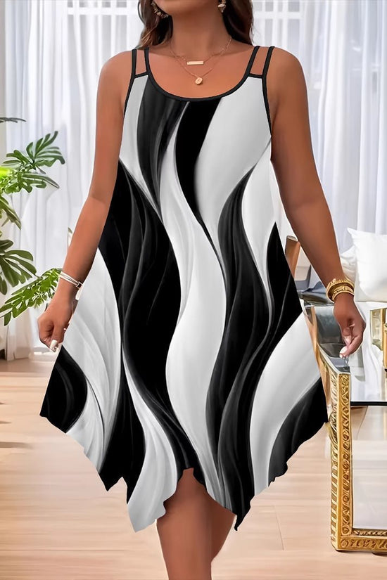 Fashion Double-shoulder Strap Printed Women's Dress - Dana Fashion