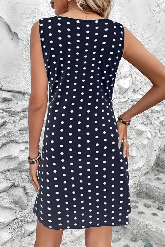 Women's 3D Digital Printing Sleeveless Round Neck Loose Dress - Dana Fashion
