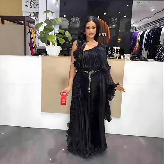 Fashionable One-shoulder Elegant Evening Dress - Dana Fashion
